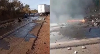 Motorista em alta velocidade morre após bater contra caminhão em rodovia